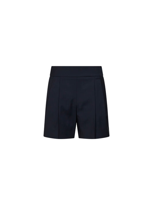 Shorts MXMSALUTE in tela di lana leggera blu marino