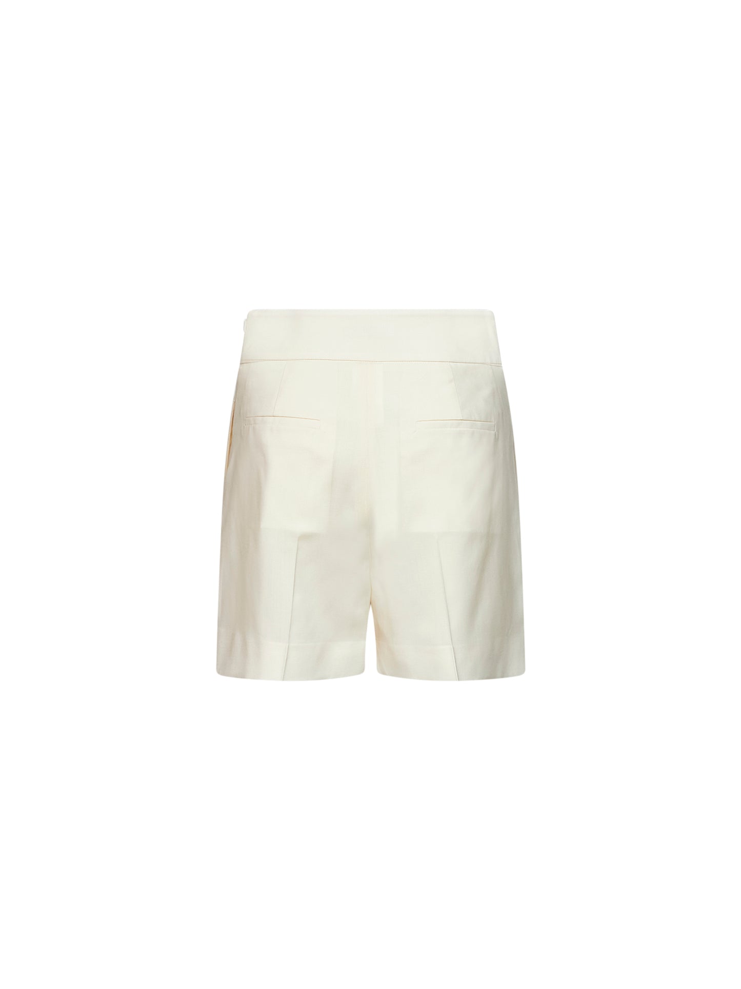 Shorts MXMPITTURA in tela di lana leggera bianco avorio