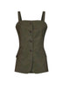 Gilet MXMBACCA in lana Principe di Galles verde kaki