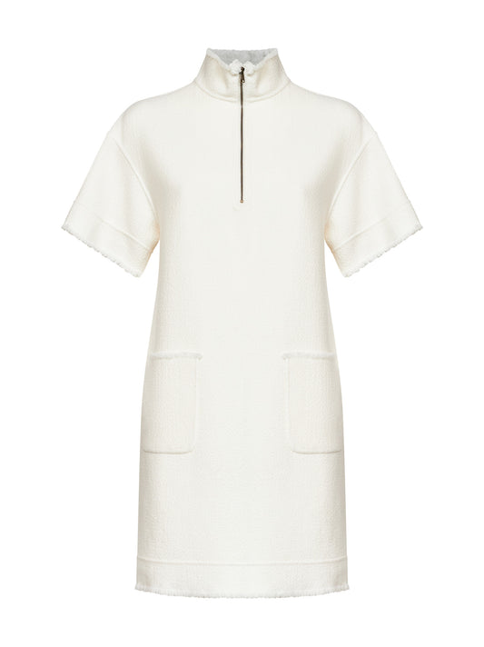 White MXMSAVANA sweatshirt-style mini dress