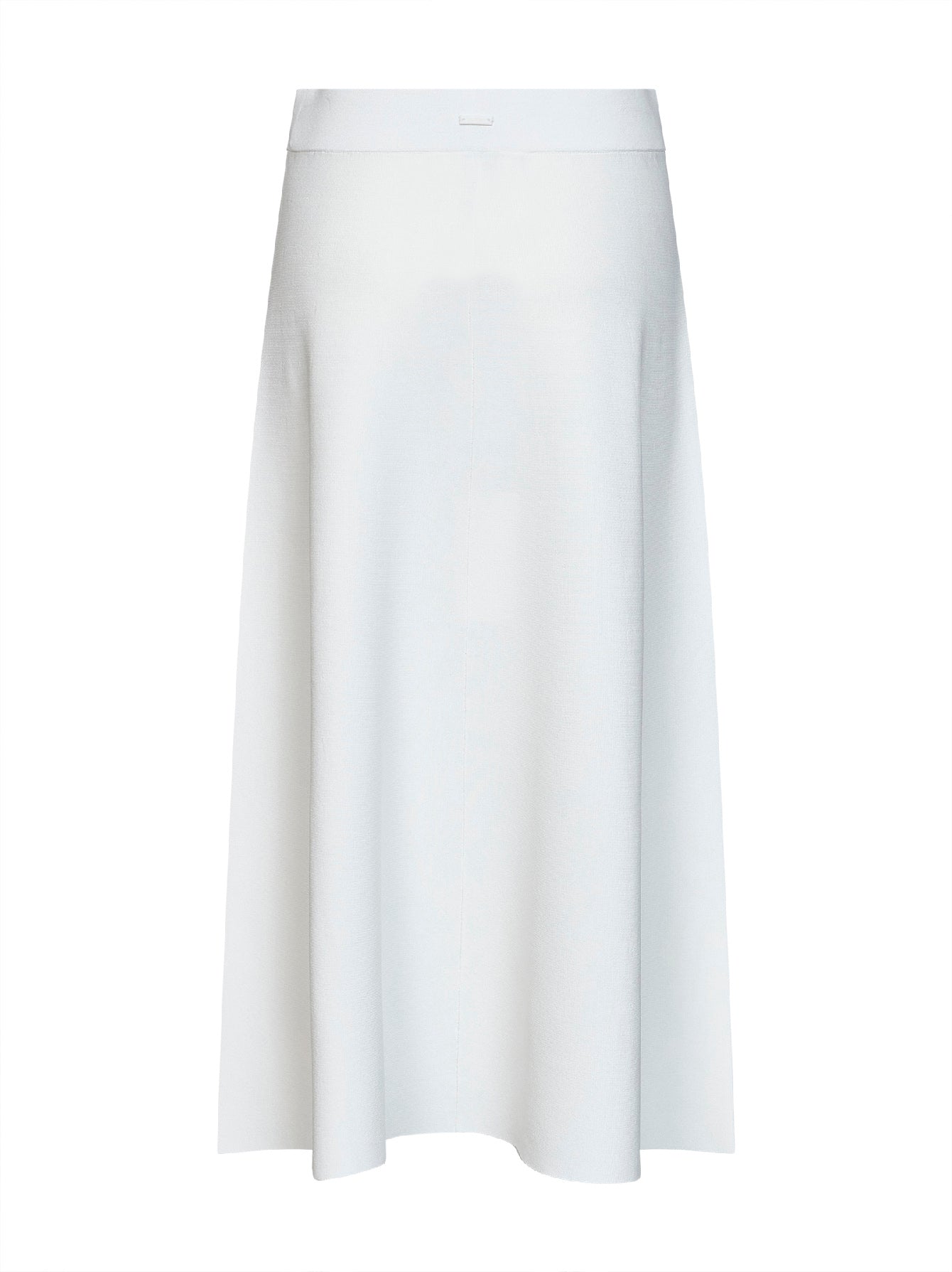 White viscose crepe MXMFUGGITO flared midi skirt