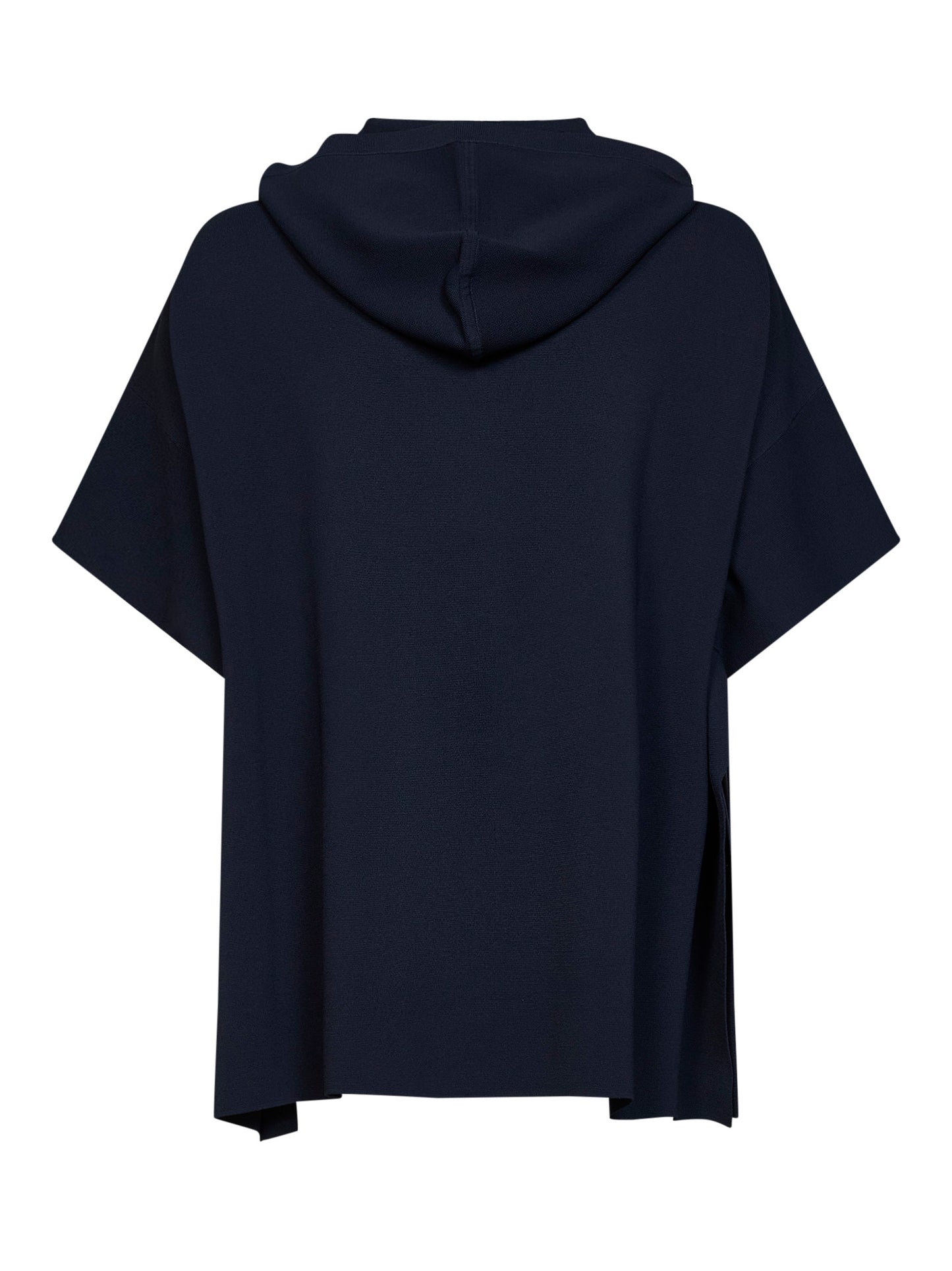 Cardigan con cappuccio MXMELOGIO in viscosa crêpe blu marino