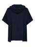 Cardigan con cappuccio MXMELOGIO in viscosa crêpe blu marino