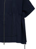 Cardigan con cappuccio MXMELOGIO in viscosa crêpe blu marino