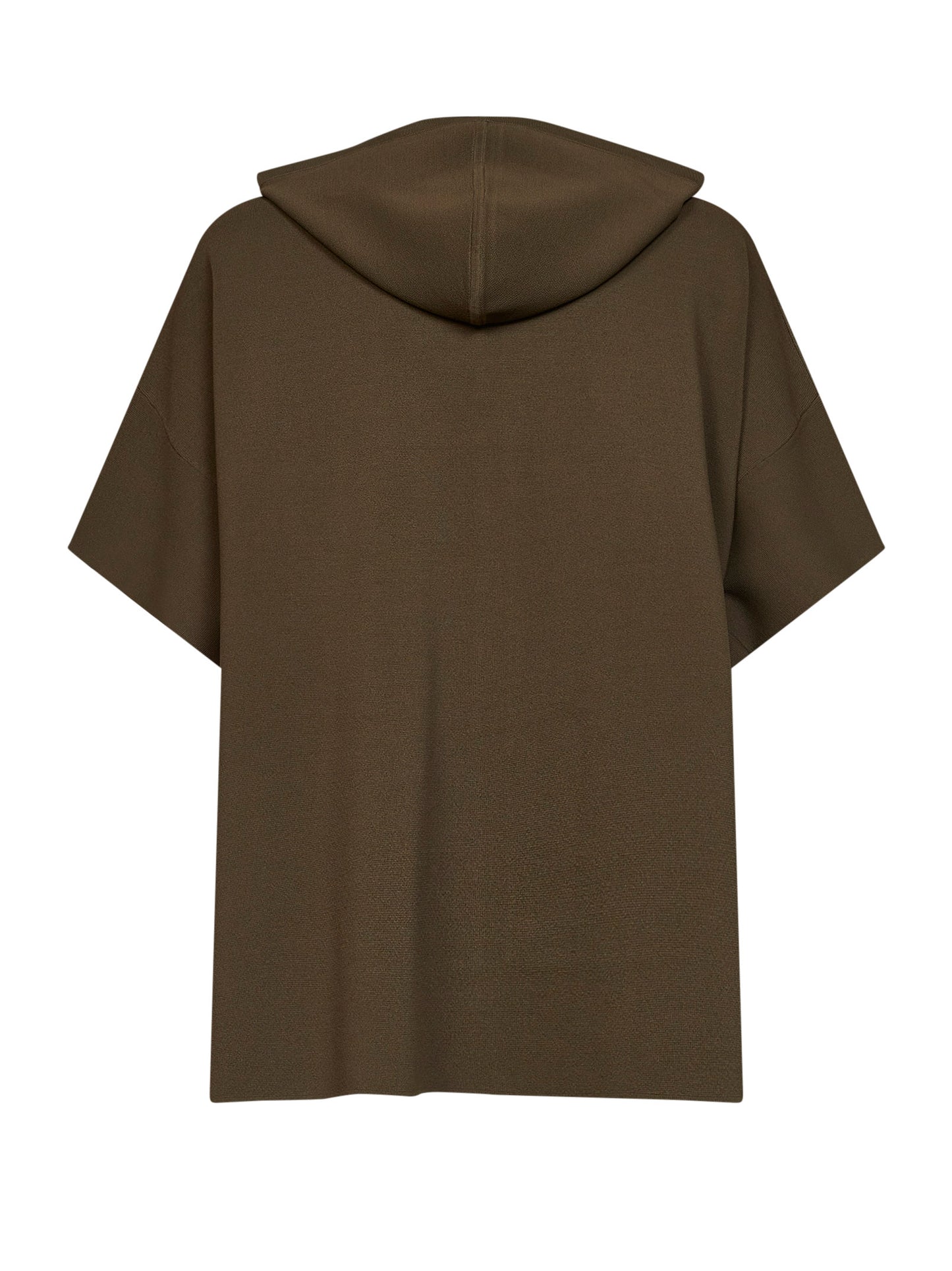 Cardigan con cappuccio MXMELOGIO in viscosa crêpe verde kaki