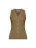 Gilet MXMFIORIRE in maglia a coste verde kaki