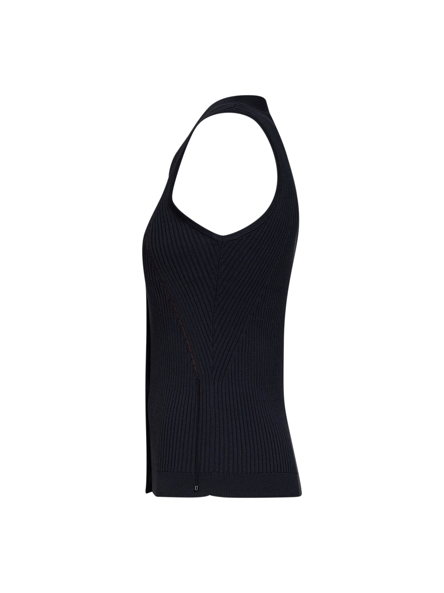 Gilet MXMFIORIRE in maglia a coste blu marino