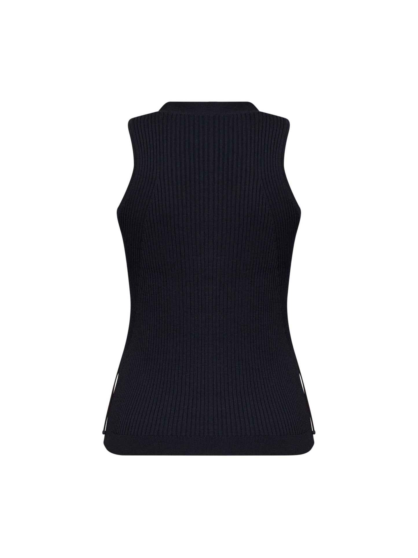 Gilet MXMFIORIRE in maglia a coste blu marino