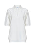 White viscose crepe MXMALPINO long polo shirt