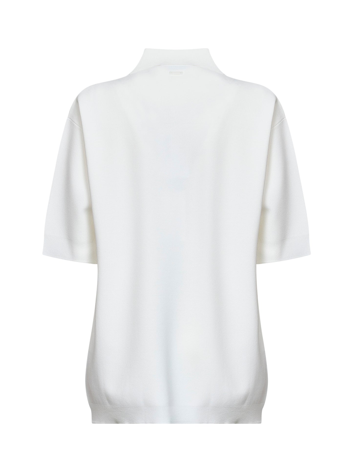 White viscose crepe MXMALPINO long polo shirt