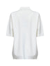 White viscose crepe MXMALPINO long polo shirt