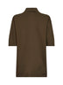 Khaki green viscose crepe MXMALPINO long polo shirt <BR/>