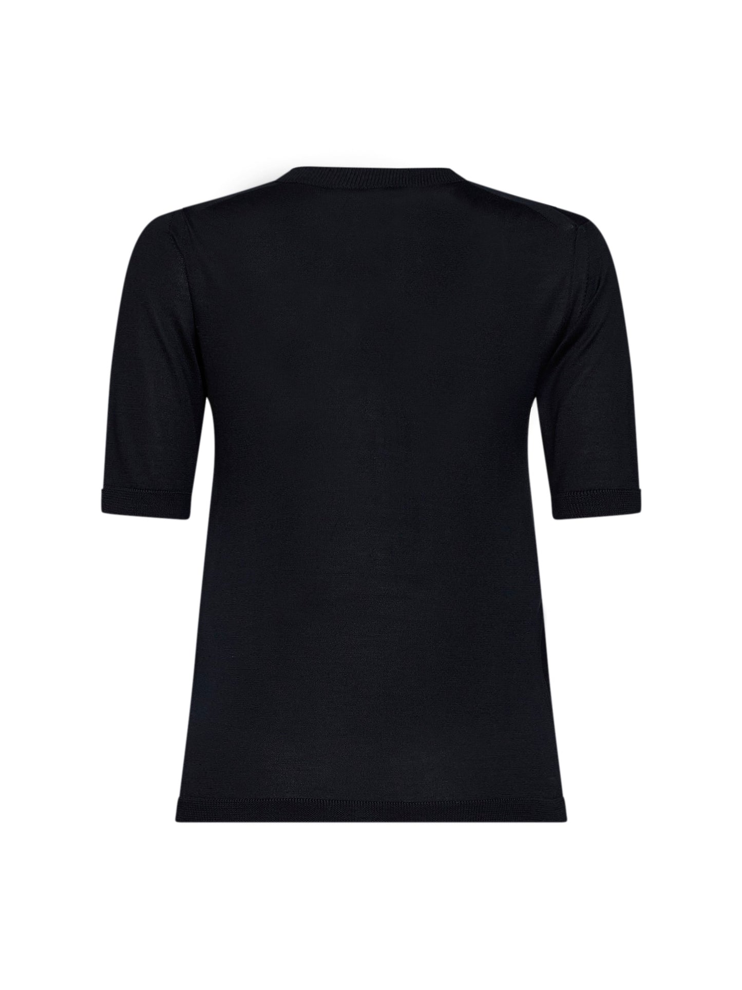 Maglia basic MXMACETI in seta e cashmere blu marino