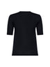Maglia basic MXMACETI in seta e cashmere blu marino