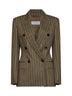 Blazer doppiopetto MXMBALTA in jersey gessato verde kaki
