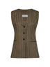 Gilet MXMRICCIO in jersey gessato verde kaki