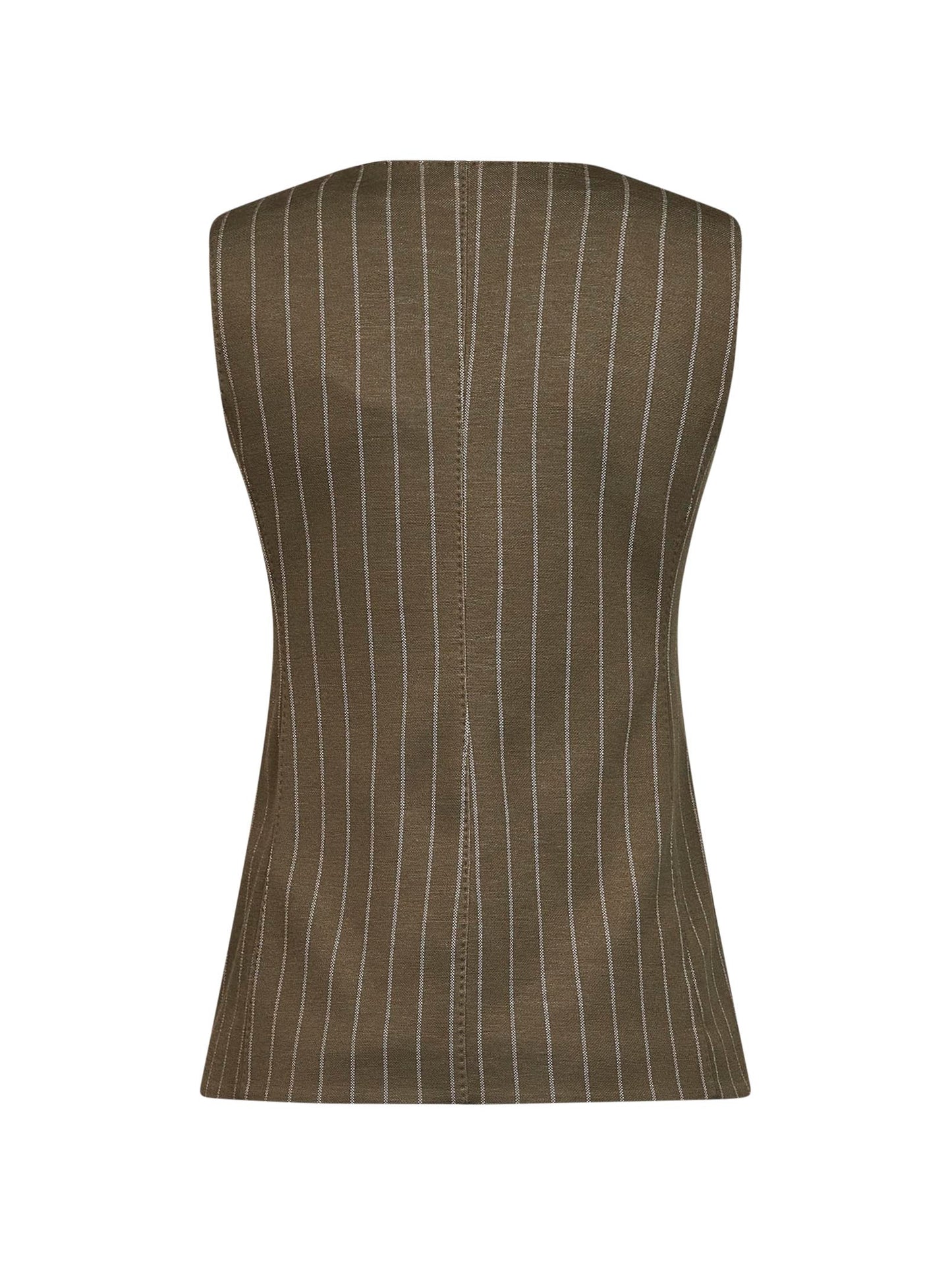 Gilet MXMRICCIO in jersey gessato verde kaki