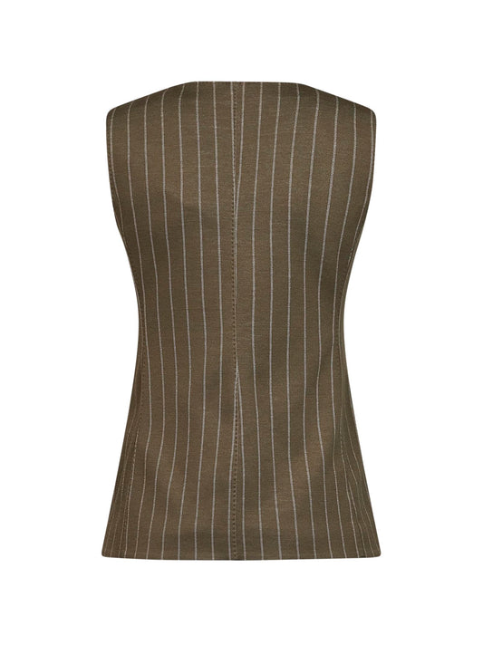 Gilet MXMRICCIO in jersey gessato verde kaki