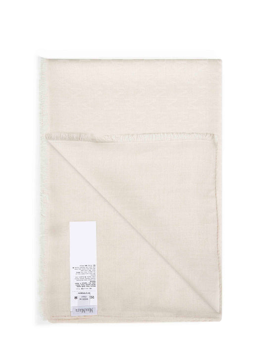 Stola MXAPANIERE in misto seta jacquard M Monogram bianco avorio