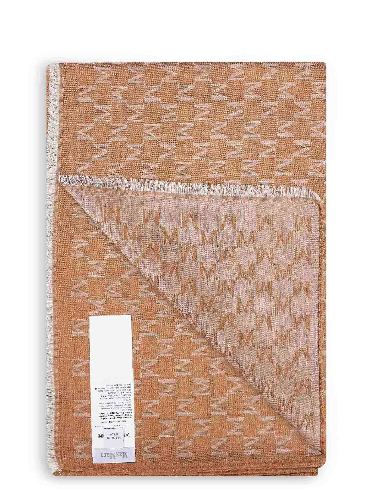 Bronze M Monogram jacquard silk blend MXAPANIERE stole