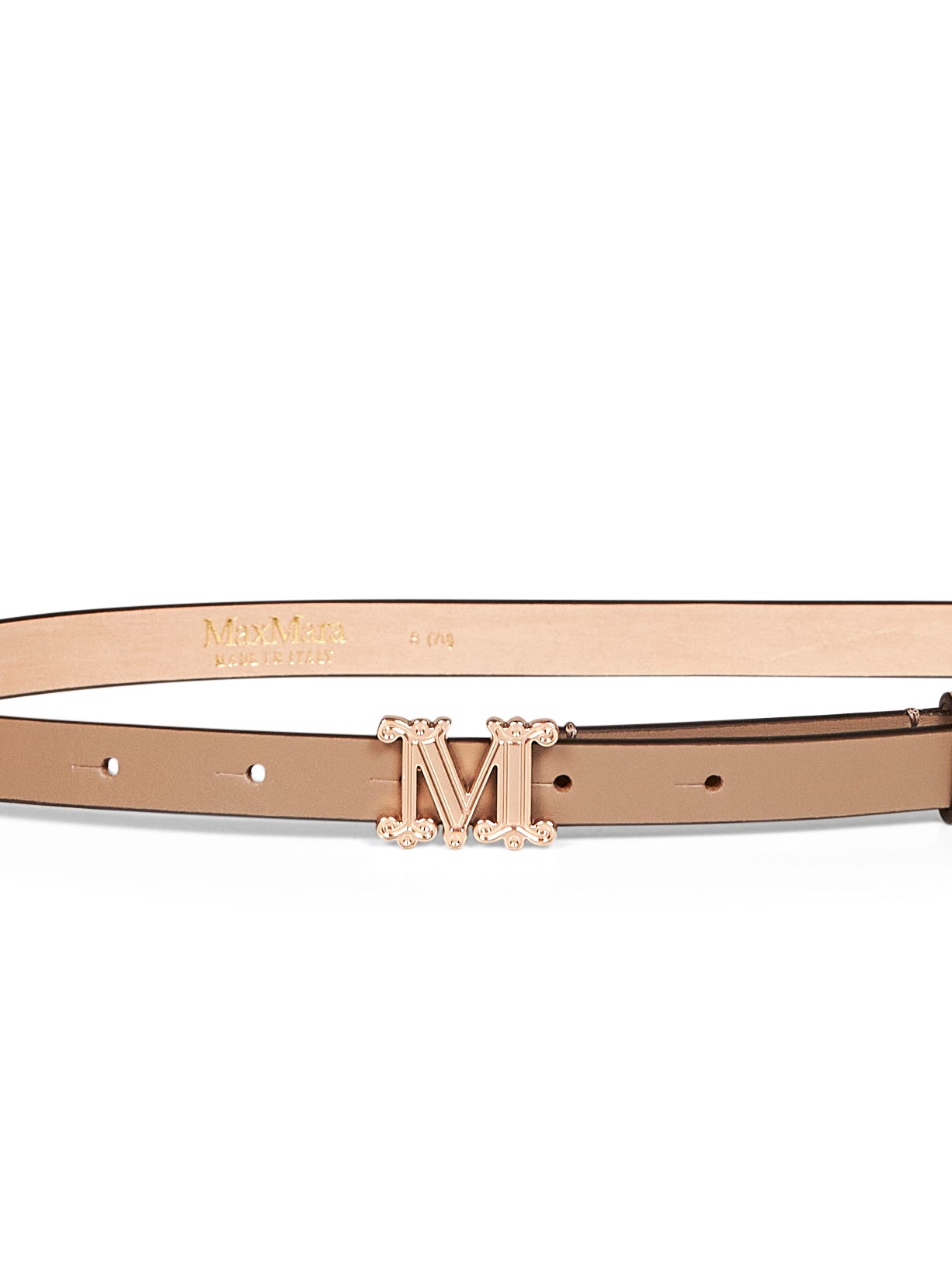 Cintura Monogram MGRAZIATA in cuoio fango