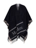 Blue jacquard wool HILDE poncho
