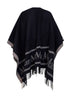 Blue jacquard wool HILDE poncho