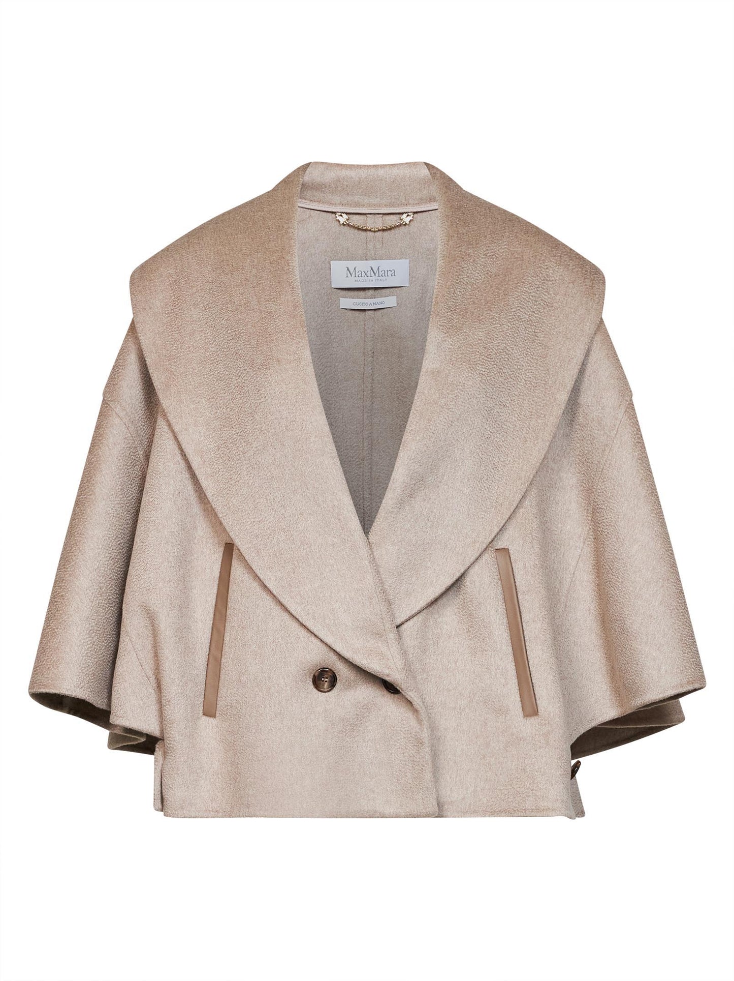 Beige cashmere drap MXAGALOSCE cape