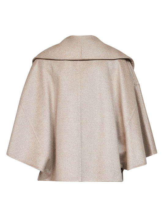 Beige cashmere drap MXAGALOSCE cape