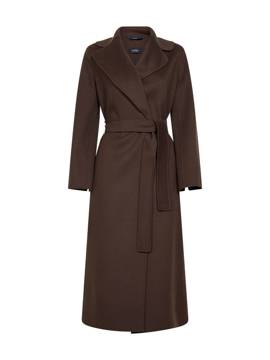 Chocolate POLDO long wrap coat