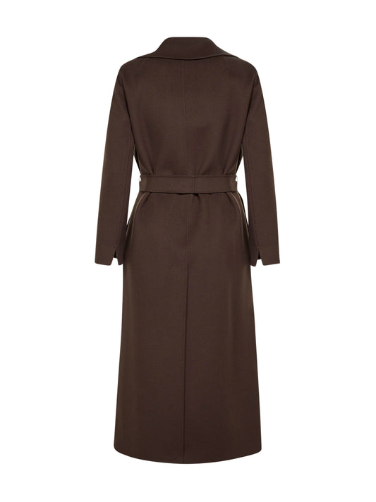 Chocolate POLDO long wrap coat