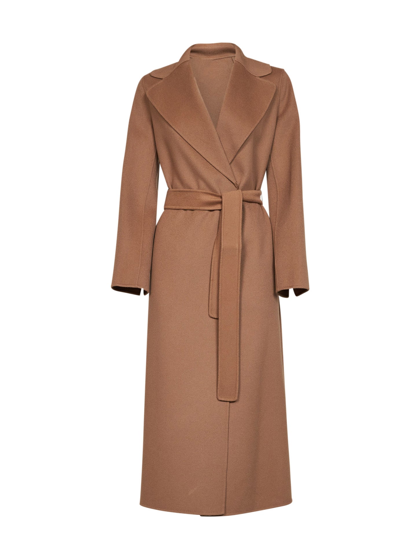 Cappotto a vestaglia con cintura POLDO cammello