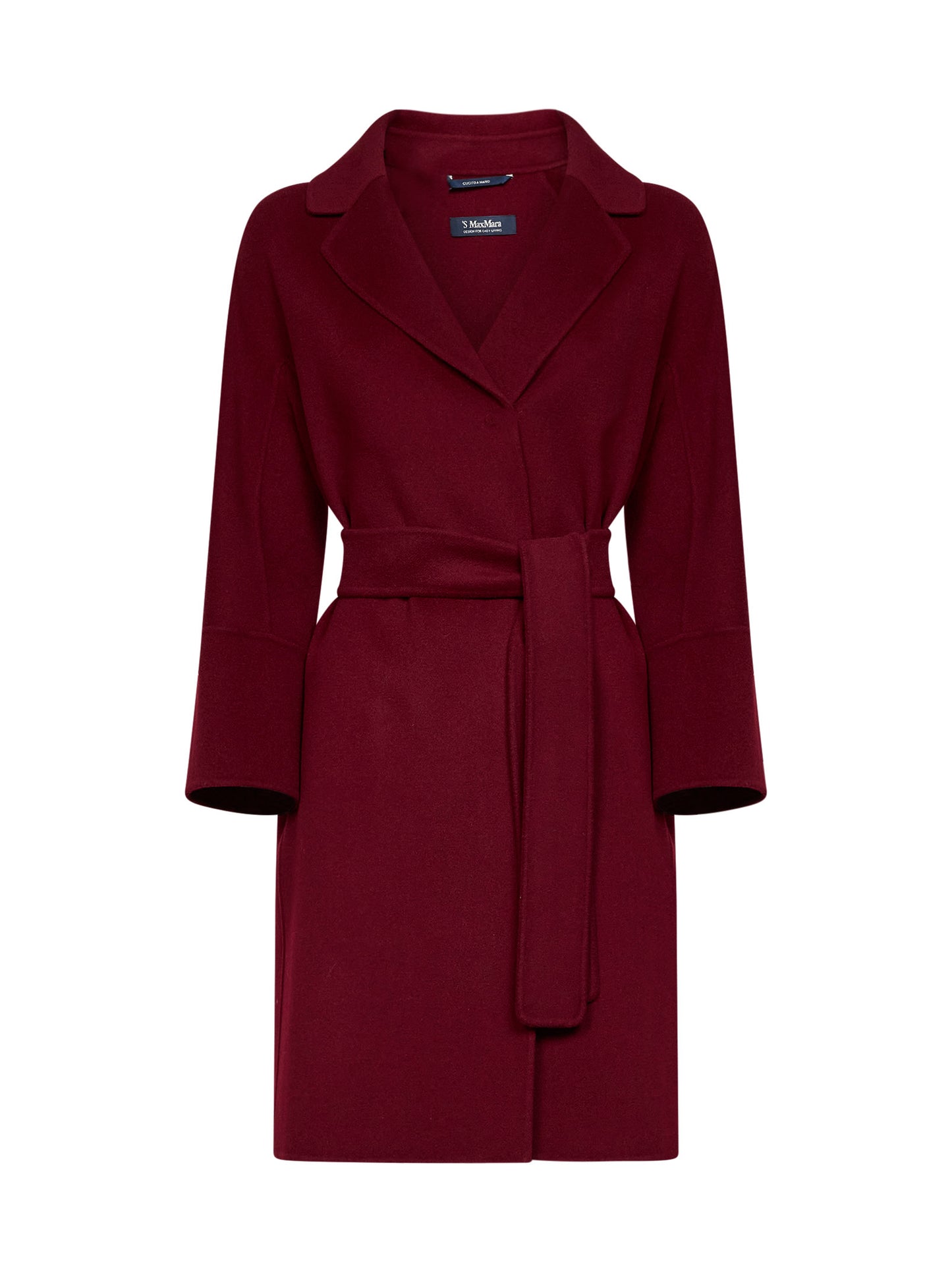 Burgundy ARONA short belted coat