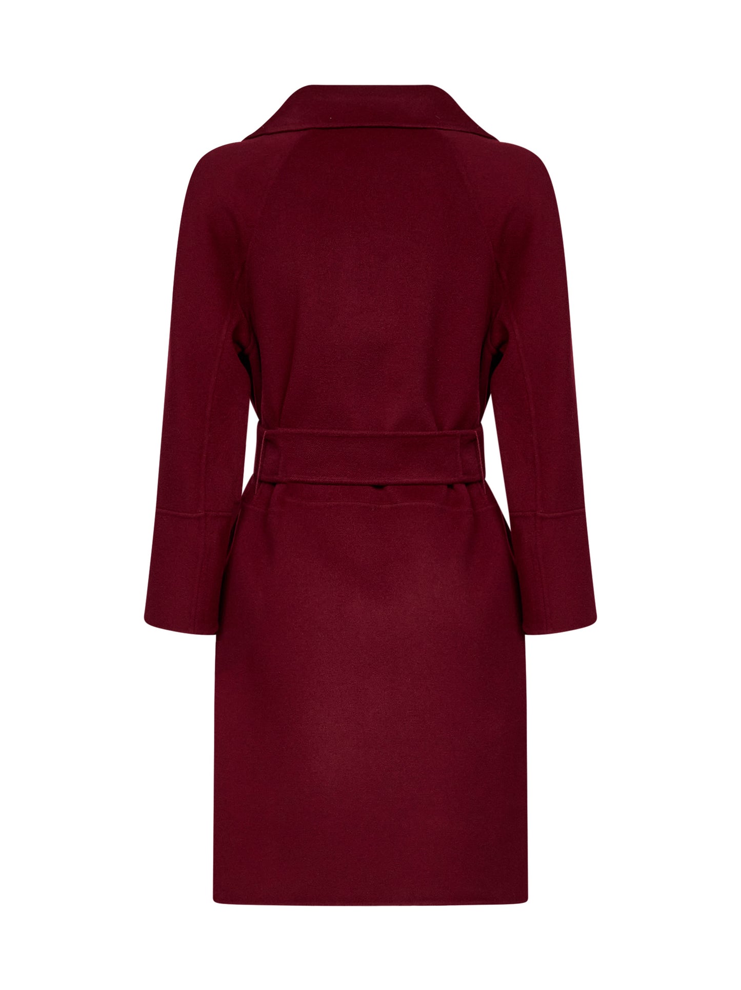 Burgundy ARONA short belted coat