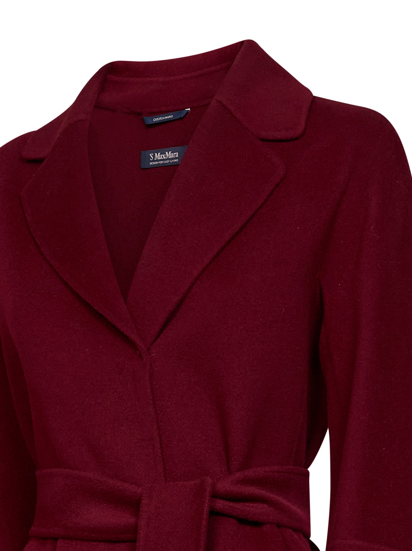 Burgundy ARONA short belted coat
