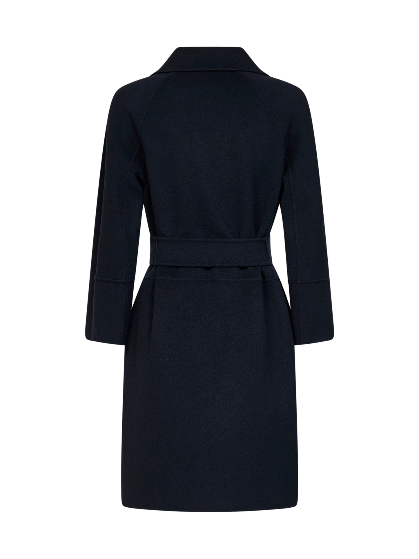 Dark blue ARONA short belted coat