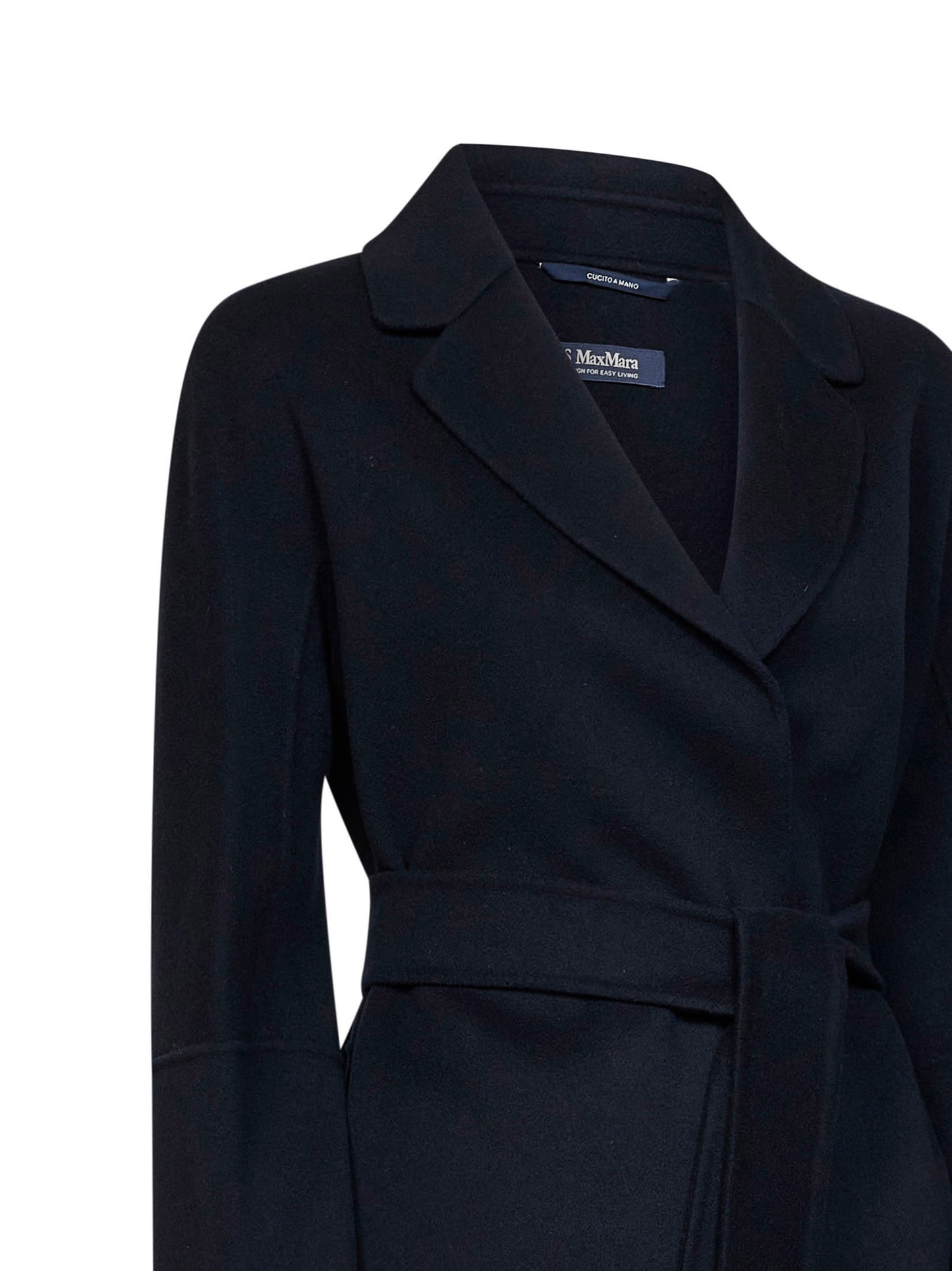 Dark blue ARONA short belted coat