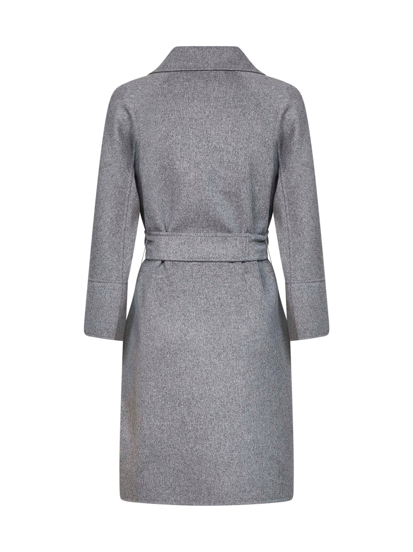 Melange grey ARONA short belted coat