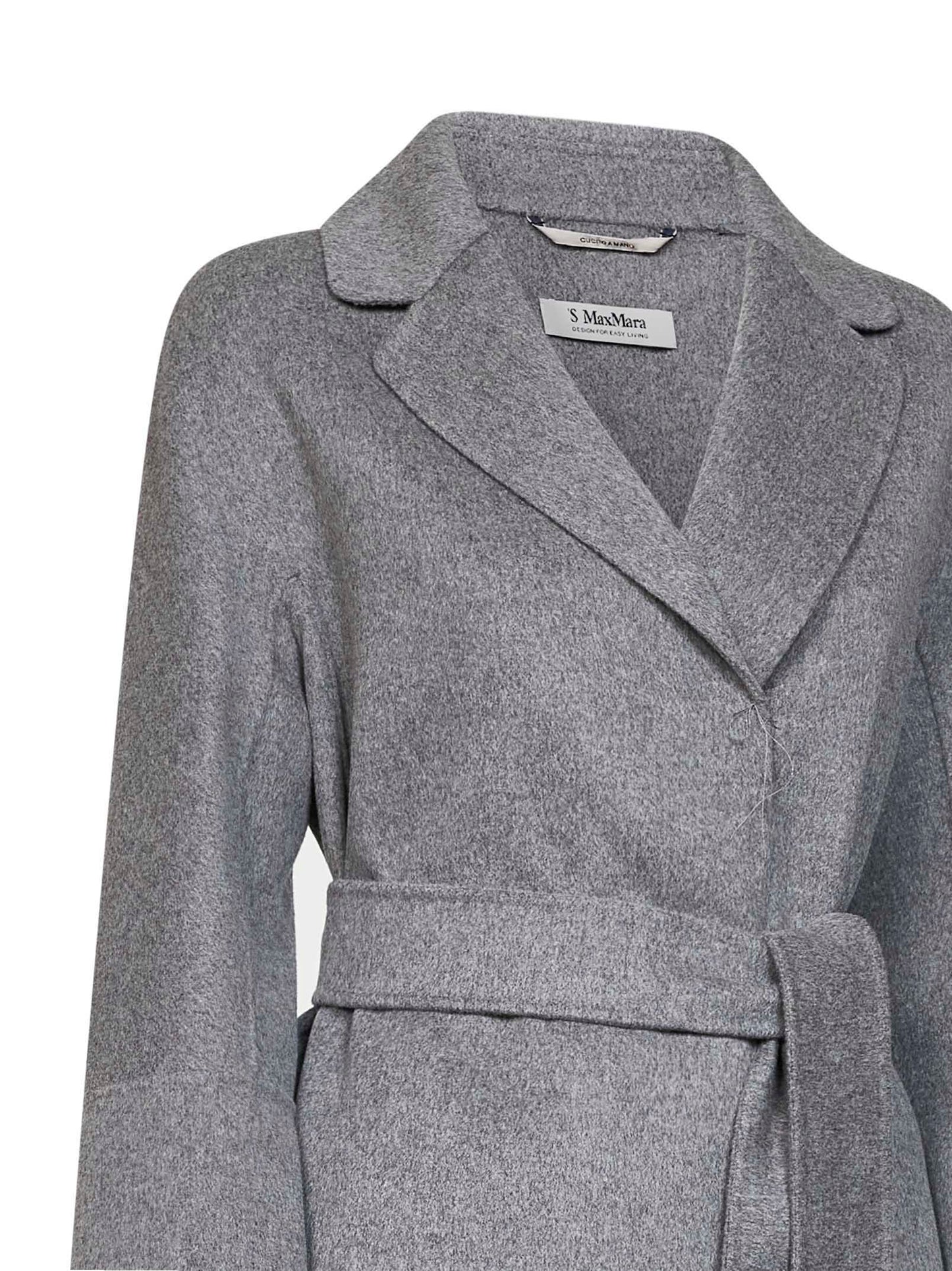 Melange grey ARONA short belted coat