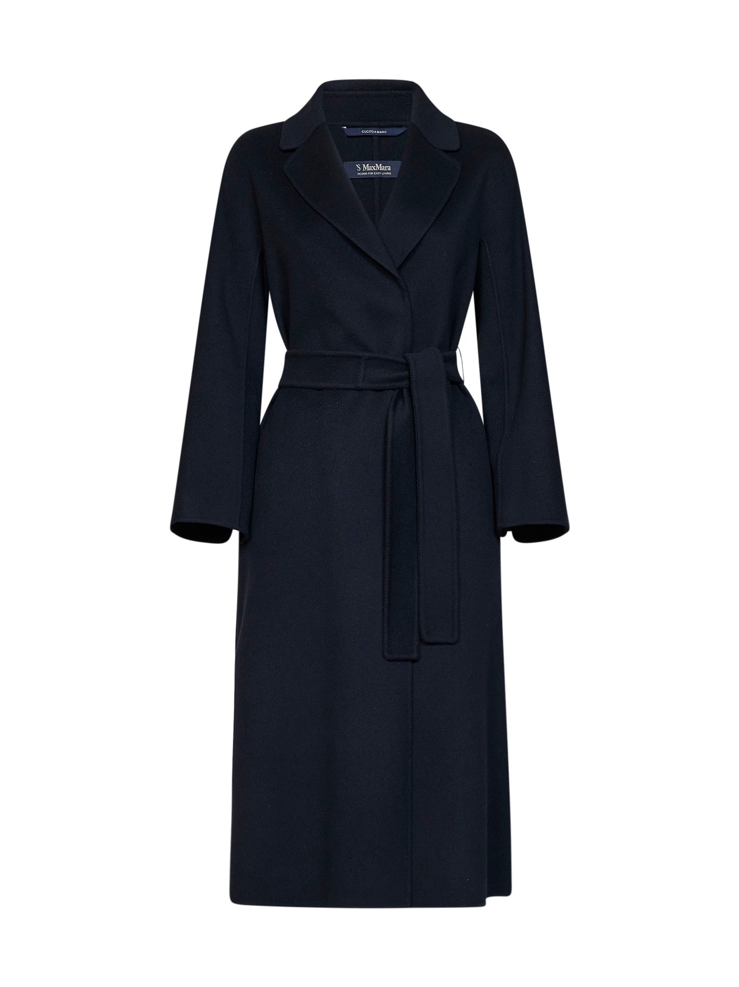 Dark blue ESTURIA belted midi coat