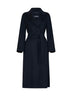 Dark blue ESTURIA belted midi coat