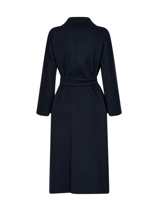 Dark blue ESTURIA belted midi coat