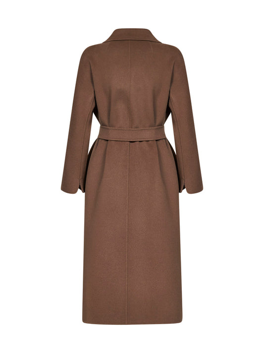 Cappotto midi con cintura ESTURIA fango