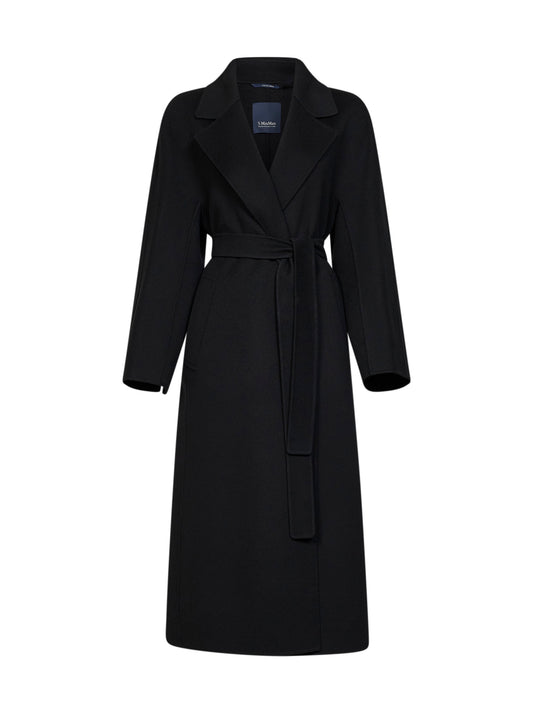 Black SMMPENELOPE long wrap coat