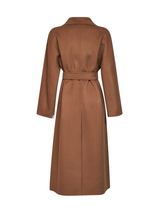 Dark camel SMMPENELOPE long wrap coat