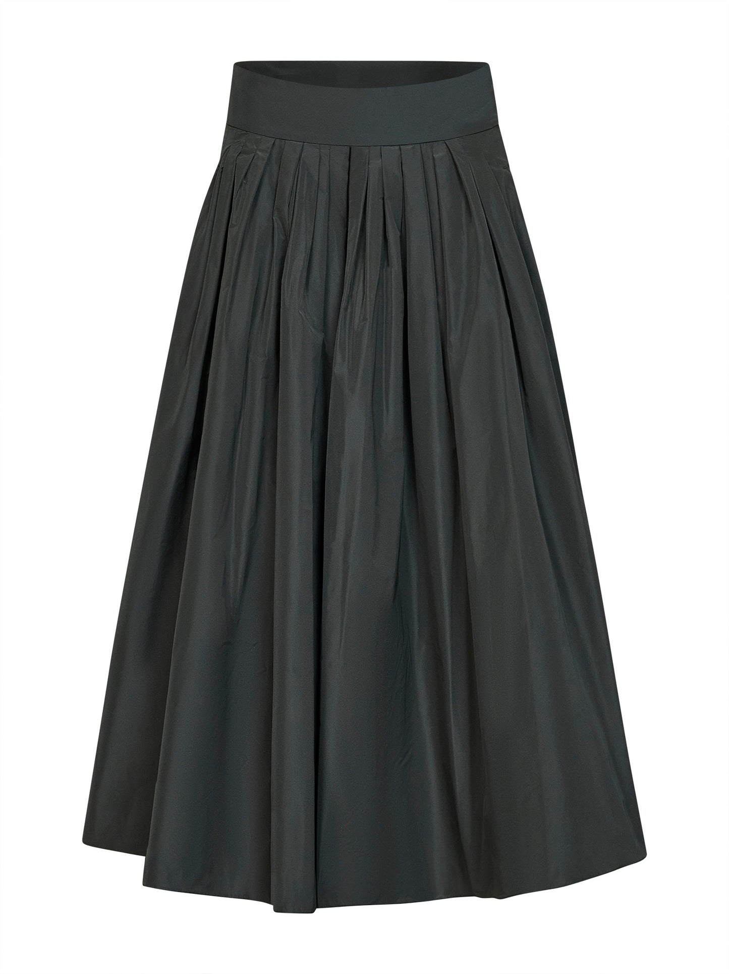 Dark green taffeta SMMROMINA long pleated skirt
