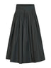 Dark green taffeta SMMROMINA long pleated skirt