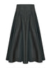 Dark green taffeta SMMROMINA long pleated skirt
