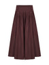 Burgundy taffeta SMMROMINA long pleated skirt