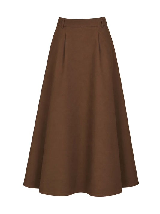 Dark honey SMMPIOVRA flared maxi skirt
